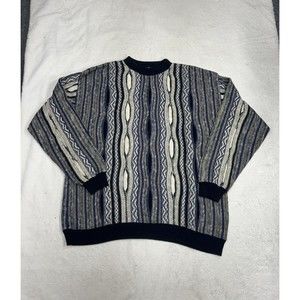 Vintage Cape Isle Knitters Men's Cotton Sweater Size XL Coogi Style 3D Knit
